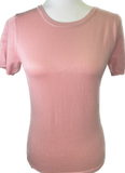 Knit Crew Neck Sweater T-Shirt - Dusty Pink