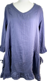 Ruffled Cotton Tunic - Soft Blue