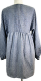 Striped Button-Up Tunic - Denim Blue
