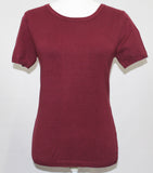 Knit Crew Neck T-Shirt - Burgundy