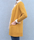Long Knit Cardigan - Mustard