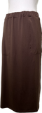 Mid-Length Elastic Waist Skirt - Dark Brown