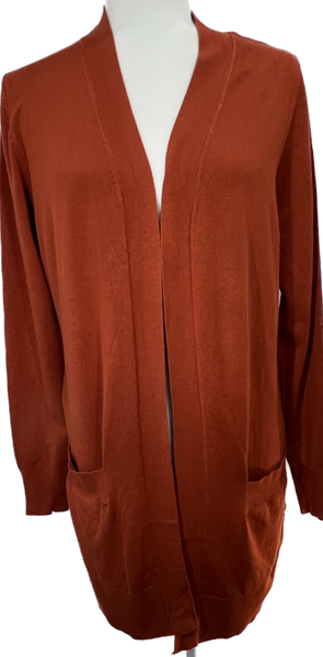 Rust Long Sleeve Cardigan Sweater