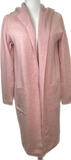 Long Pink Hooded Cardigan