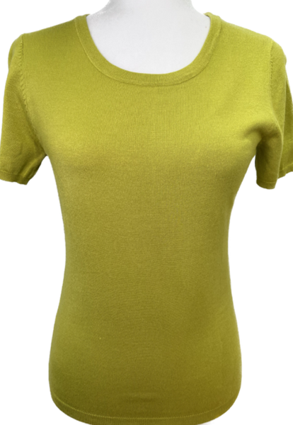 Short Sleeve Knit Sweater Tee - Lime